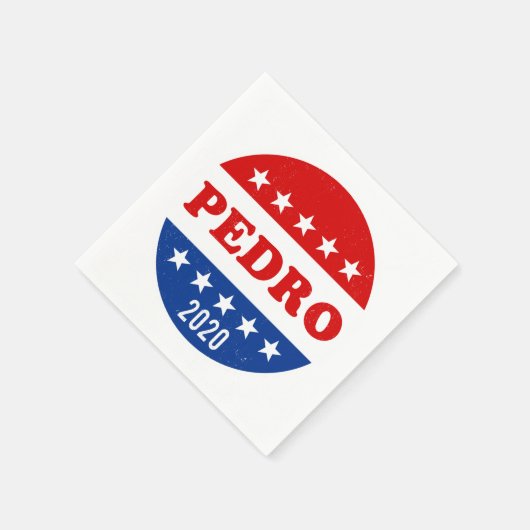 Stem op Pedro in 2020 Funny Voter Button Servet (Hoek)