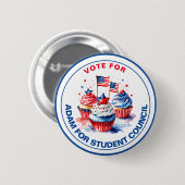 Stem op President: cupcake Ronde Button 5,7 Cm (Voorkant /achterkant)