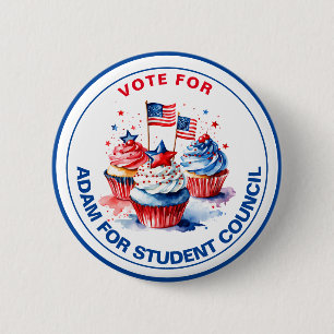 Stem op President: cupcake Ronde Button 5,7 Cm