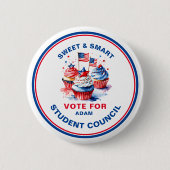 Stem op President: cupcake Ronde Button 5,7 Cm (Voorkant)