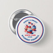 Stem op President: cupcake Ronde Button 5,7 Cm (Voorkant /achterkant)