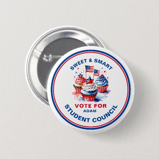 Stem op President: cupcake Ronde Button 5,7 Cm (Voorkant /achterkant)