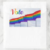 Stem op Rainbow Flags LGBTQ-verkiezingen Rechthoekige Sticker (Tas)