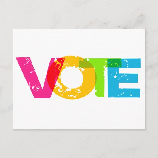 Stem op Rainbow Letters Custom Briefkaart (Voorkant)