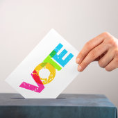Stem op Rainbow Letters Custom Briefkaart