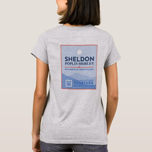 Stem op Sheldon Grey T-shirt voor dames (Achterkant)
