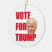 Stem op trump keramisch ornament (Links)
