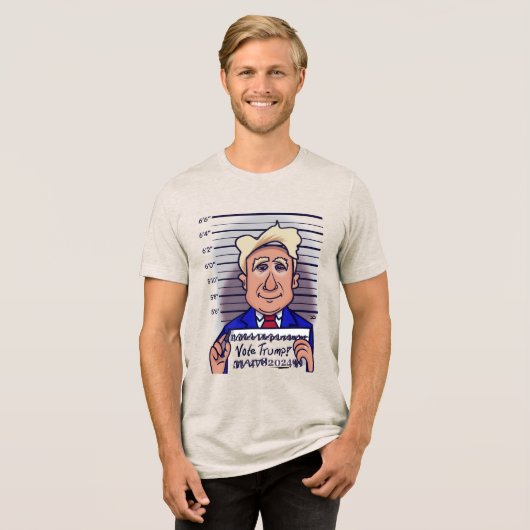 Stem op Trump Mannen Tri-Blend Shirt (Voorkant volledig)