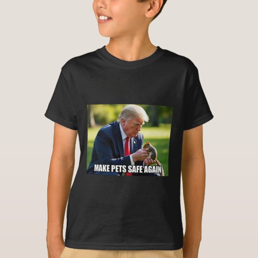 Stem op Trump Mega Make Pets Safe Again Justice Pe T-shirt (Voorkant)