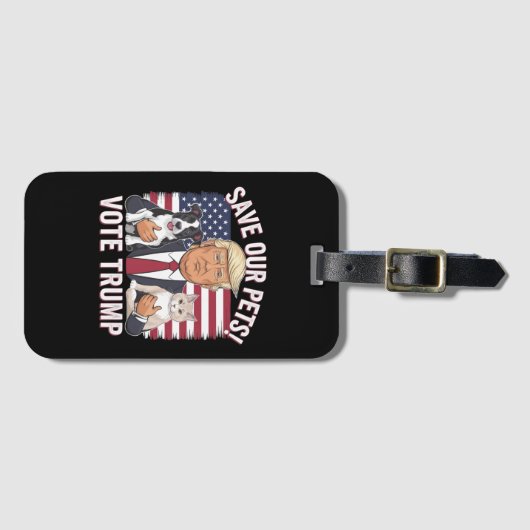 Stem op Trump Red onze huisdieren Katten Honden 20 Bagagelabel (Voorkant (horizontaal))