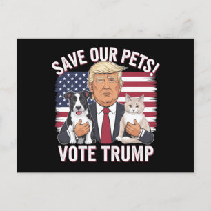 Stem op Trump Red onze huisdieren Katten Honden 20 Briefkaart