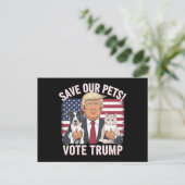 Stem op Trump Red onze huisdieren Katten Honden 20 Briefkaart (Staand voorkant)