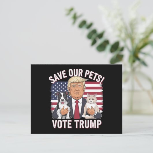 Stem op Trump Red onze huisdieren Katten Honden 20 Briefkaart (Staand voorkant)