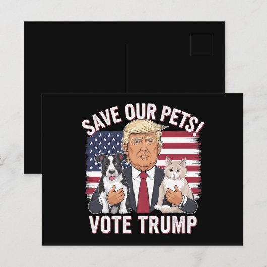 Stem op Trump Red onze huisdieren Katten Honden 20 Briefkaart (Voorkant / Achterkant)