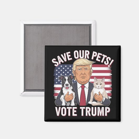 Stem op Trump Red onze huisdieren Katten Honden 20 Magneet (Voorkant / Achterkant)