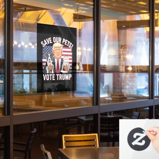 Stem op Trump Red onze huisdieren Katten Honden 20 Raamsticker (Restaurant Raam)
