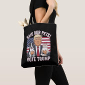 Stem op Trump Red onze huisdieren Katten Honden 20 Tote Bag (Dichtbij)