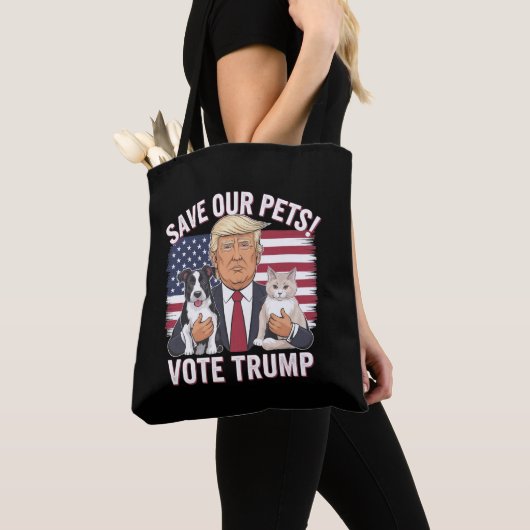 Stem op Trump Red onze huisdieren Katten Honden 20 Tote Bag (Dichtbij)