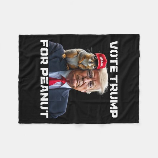 Stem op Trump voor de Peanut Squirrel Fleece Deken (Voorkant (Horizontaal))