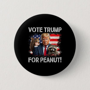 Stem op Trump voor Peanut The Squirrel 2 Ronde Button 5,7 Cm