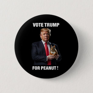 Stem op Trump voor Peanut The Squirrel 3 Ronde Button 5,7 Cm