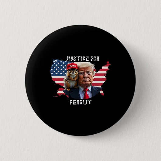 Stem op Trump voor Peanut The Squirrel 4 Ronde Button 5,7 Cm (Voorkant)