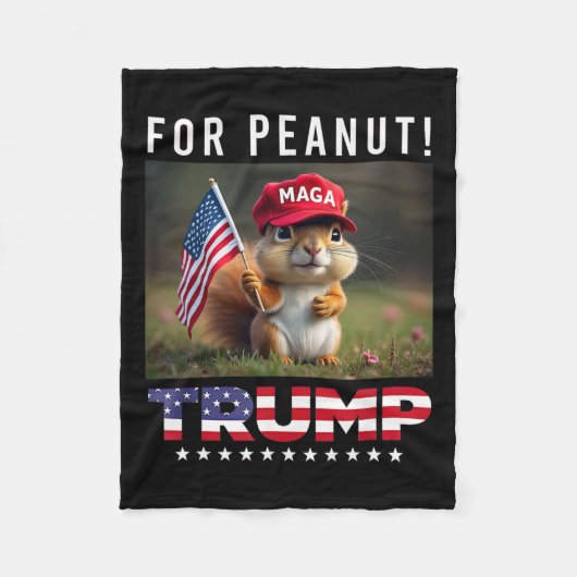 Stem op Trump voor Peanut The Squirrel Trump 2024 Fleece Deken (Voorkant)