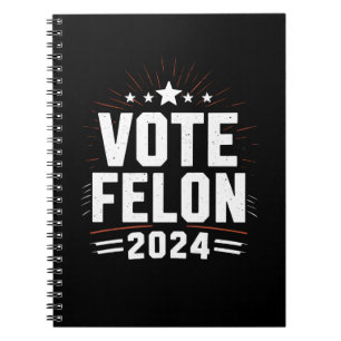 Stem op Veroordeelde Trump 2024 Grappige Verkiezin Notitieboek