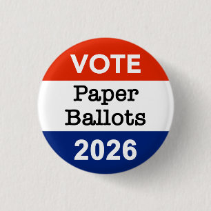 Stem Papieren Stembiljetten 2026 Tussenverkiezing Ronde Button 3,2 Cm