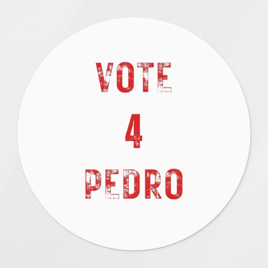 stem Pedro Napoleon grappige verkiezingstekst Labels (Design 1)