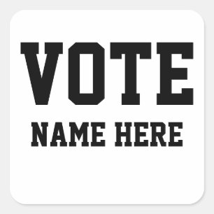 STEM PERSOONLIJKE NAAM VIERKANTE STICKER
