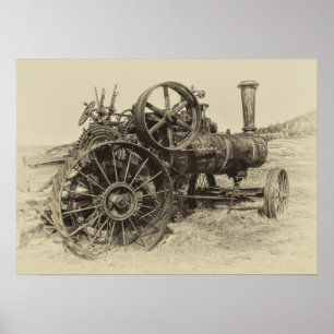 Stem Powered Boerderij Tractor Poster