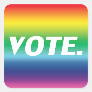 " stem " - pride lgbetq lgbt regenboogkleuren wit vierkante sticker