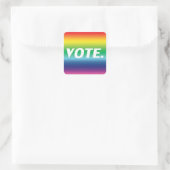 "Stem" - Pride LGBTq LGBT Rainbow Kleuren Wit Vierkante Sticker (Tas)