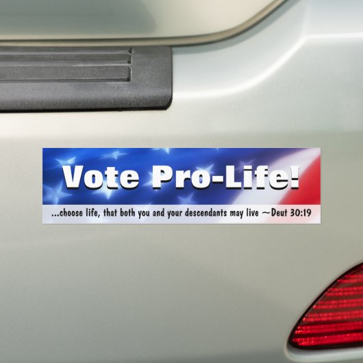Stem pro-life, conservatief patriottisch bumpersticker (Op auto)