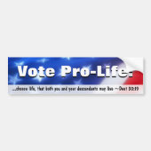 Stem pro-life, conservatief patriottisch bumpersticker (Voorkant)