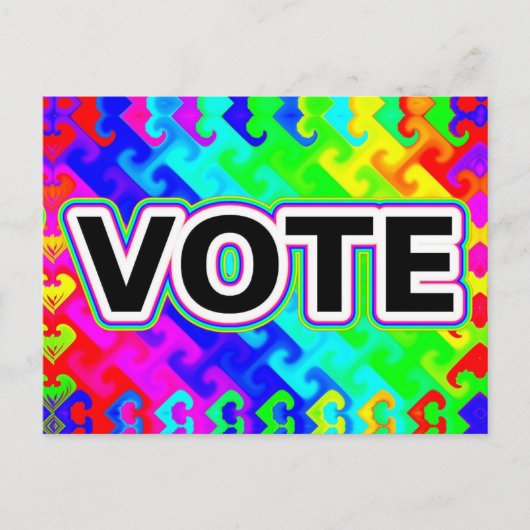 STEM (Regenboog Golfslag Achtergrond) Briefkaart (Voorkant)