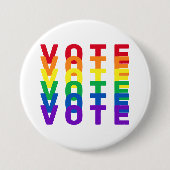 STEM Regenboog Letters Ronde Button 7,6 Cm (Voorkant)