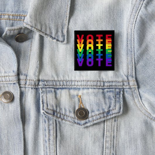 STEM Regenboog Letters Vierkante Button (In situ)