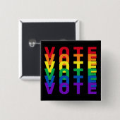STEM Regenboog Letters Vierkante Button (Voorkant /achterkant)