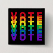 STEM Regenboog Letters Vierkante Button (Voorkant)