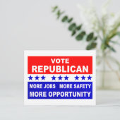 Stem Republikein Meer banen, veiligheid en kansen Briefkaart (Staand voorkant)