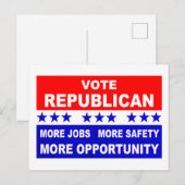 Stem Republikein Meer banen, veiligheid en kansen Briefkaart (Voorkant / Achterkant)