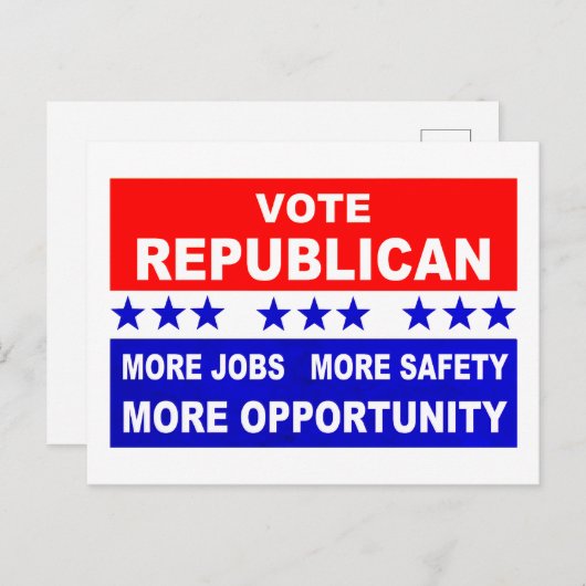 Stem Republikein Meer banen, veiligheid en kansen Briefkaart (Voorkant / Achterkant)