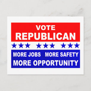 Stem Republikein Meer banen, veiligheid en kansen Briefkaart