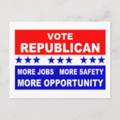 Stem Republikein Meer banen, veiligheid en kansen Briefkaart (Voorkant)