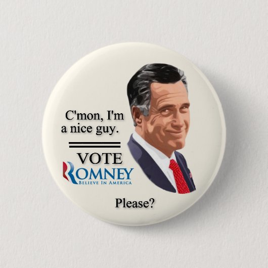 Stem Romney alsjeblieft? Ronde Button 5,7 Cm (Voorkant)