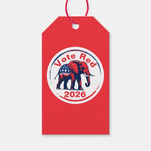 Stem rood 2026 cadeaulabel (Voorkant)