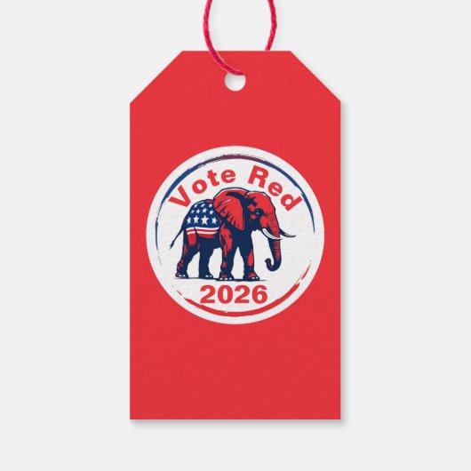 Stem rood 2026 cadeaulabel (Achterkant)