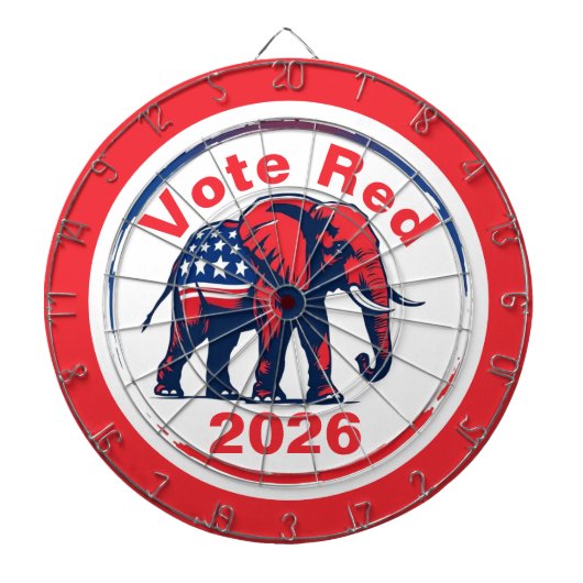 Stem Rood 2026 Dartbord (Voorkant)